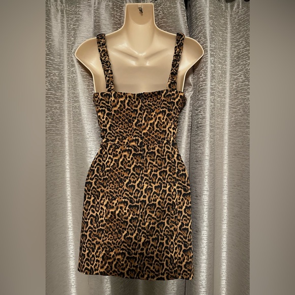 Zara Animal Print Fitted Mini Dress. - Picture 5 of 8